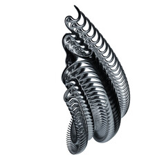 Metallic 3D Effect model abstract. Silver gear model. Stunning Metallic Shapes.