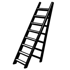 ladder on white background