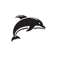 **"Playful Dolphin Vector Silhouette: Sleek Marine Mammal Design Featuring Curved Body, Dynamic Pose, and Oceanic Grace in Clean, Minimalist Style for Crafts and Digital Art"**
