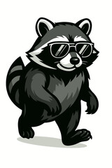Fototapeta premium Cool and funny raccoon vector illustration