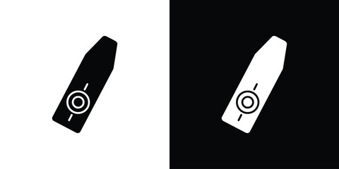 Kazoo icon in flat version on black and white background
