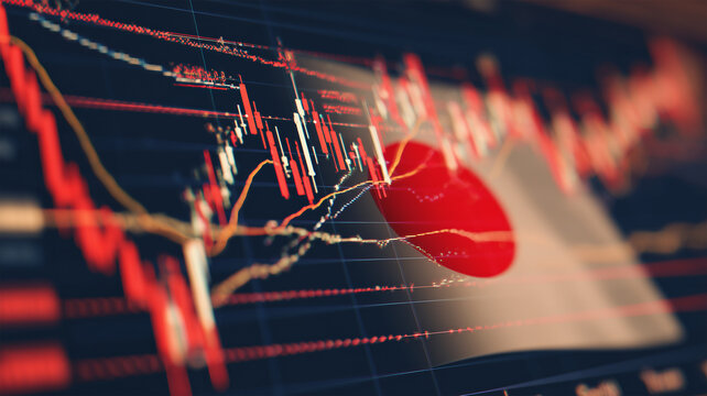 日本株チャートと分析指標と国旗