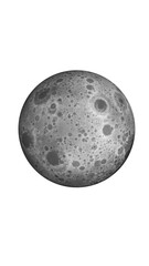 3D Render of Full Moon on Transparent Background – Centered Composition for Astronomy, Science, or Minimalist Design

