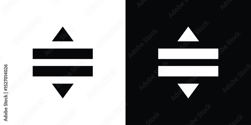 Poster list dropdown icon in flat version on black and white background