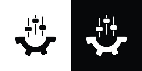 Mass customization icon in flat version on black and white background