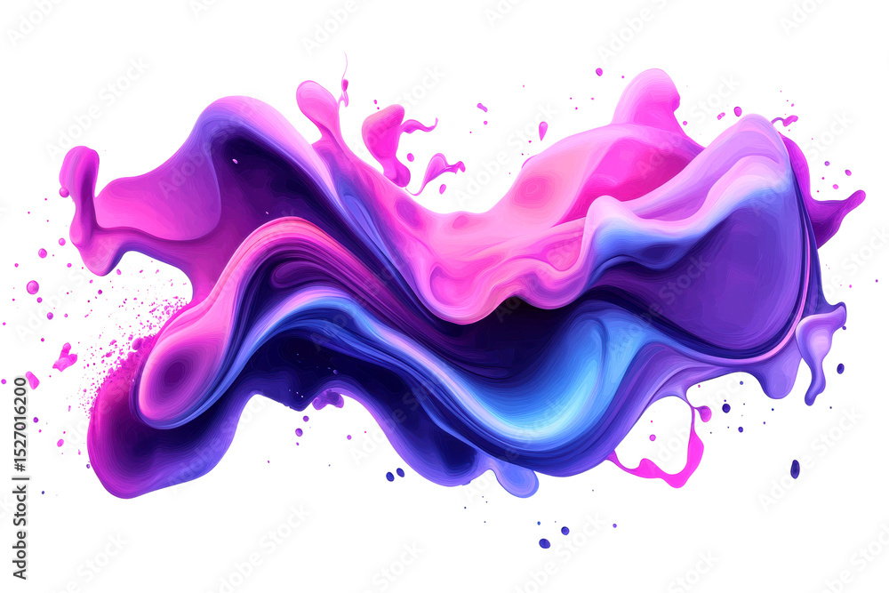 Poster dynamic color splash abstract art digital creation vibrant environment artistic viewpoint cut out on