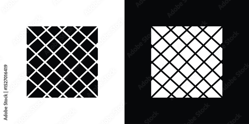 Poster mosquito net icon in flat version on black and white background