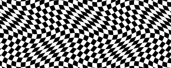 Black and white checkered pattern. Chess pattern. Black and white checkered background. 3D checkered wallpaper. vector illustration