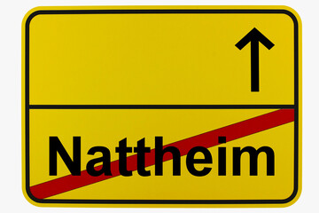 Illustration eines Ortsausgangsschildes von Nattheim in Baden-Württemberg	