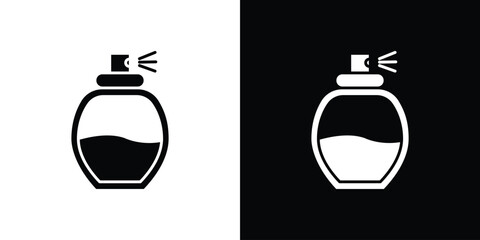 Parfum icon in flat version on black and white background