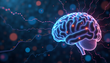 Fototapeta premium Machine Learning Deep Learning Futuristic Technology Mental Health Creative Thinking Digital Mind Activity 