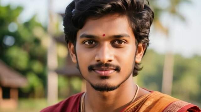 Joven hombre Tamil con sonrisa auténtica