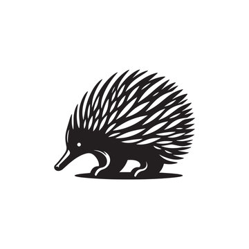**"Unique Echidna Vector Silhouette: Spiny Monotreme Design Featuring Distinctive Snout, Rounded Body, and Textured Quills in Clean, Minimalist Style for Crafts and Digital Art"**
