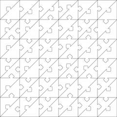 Puzzle with 72 pieces. The puzzle pieces are triangular in shape. Design background.