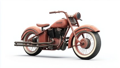 Fototapeta premium Vintage Motorcycle Filled With Gasoline And Ready For The Open Road - A Classic Ride With A Full Tank.