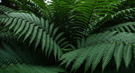 Close up of green fern leaf. Nature background showing detailed foliage texture. Organic plant pattern for natural design.