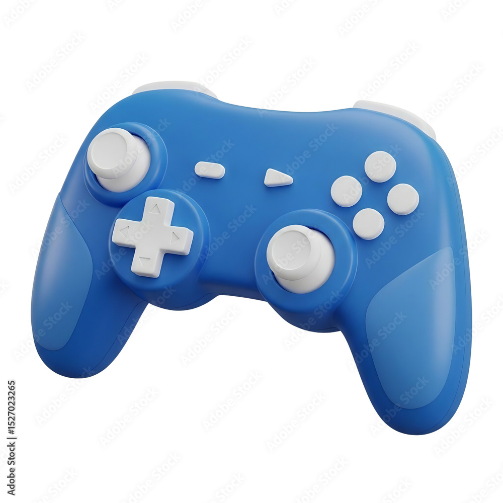 Poster joystick blue controller console gamepad 3d icon transparent render