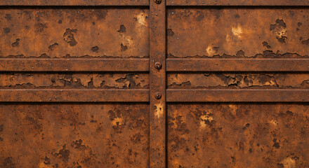 Rusty Metal Surface with Peeling Paint and Corrosion