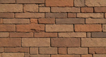 Textured brick wall with varying shades of brown and tan