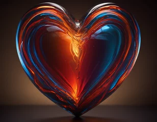 Glowing Heart   Radiant Heart   Abstract Heart Sculpture   Chromatic Heart   Fluid Heart Design   Passionate Heart Form   Fiery Heart © Oleksii_Zahoruiko