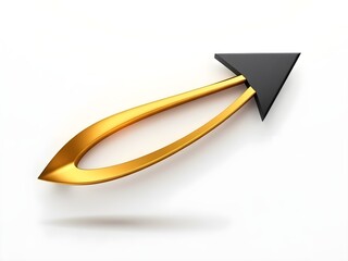Sleek golden arrow with a black tip representing direction, progress, and forward momentum in a dynamic, modern visual style