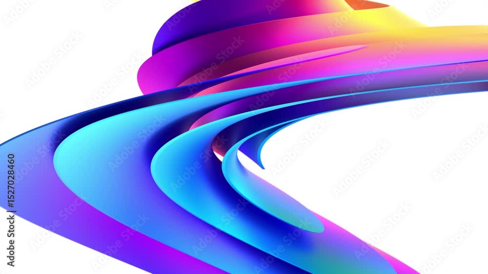 Poster abstract animation of colorful shapes, background design, 4k seamless looping video, 3d render