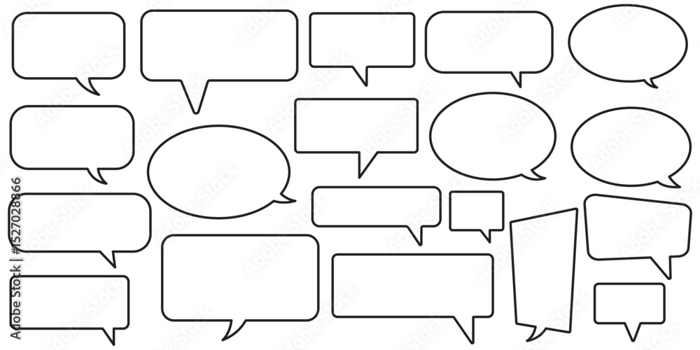 Poster speech bubble set. talk bubble. cloud speech bubbles collection. message icon or logo isolated sign 