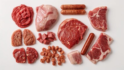 various types of fresh meat barbecue kitchen quality meat butcher shop