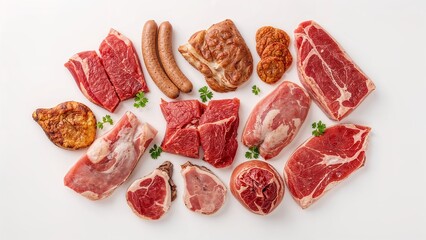 various types of fresh meat barbecue kitchen quality meat butcher shop