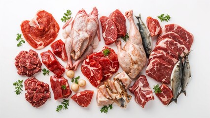 various types of fresh meat barbecue kitchen quality meat butcher shop