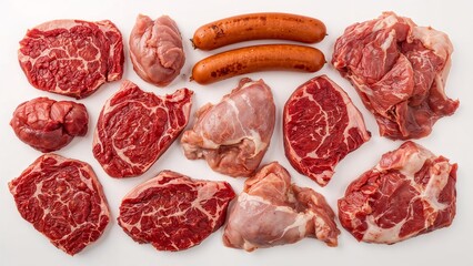 various types of fresh meat barbecue kitchen quality meat butcher shop