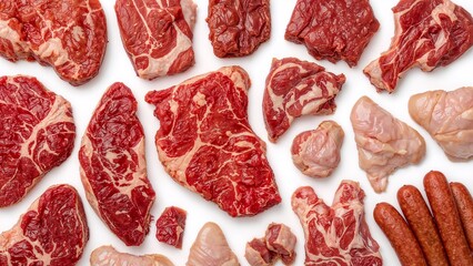 various types of fresh meat barbecue kitchen quality meat butcher shop