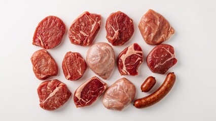 various types of fresh meat barbecue kitchen quality meat butcher shop