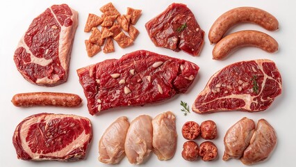 various types of fresh meat barbecue kitchen quality meat butcher shop