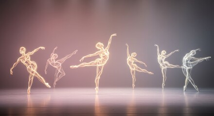 Ballet Stage with Light Trail Dancers