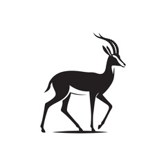**"Graceful Gazelle Vector Silhouette: Elegant Antelope Design Featuring Sleek Body, Curved Horns, and Poised Stance in Clean, Minimalist Style for Crafts and Digital Art"**

