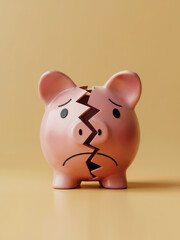 Broken Piggy Bank &ndash; Financial Crisis Concept