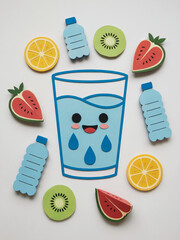 Happy Hydration &ndash; Water and Fruits Art