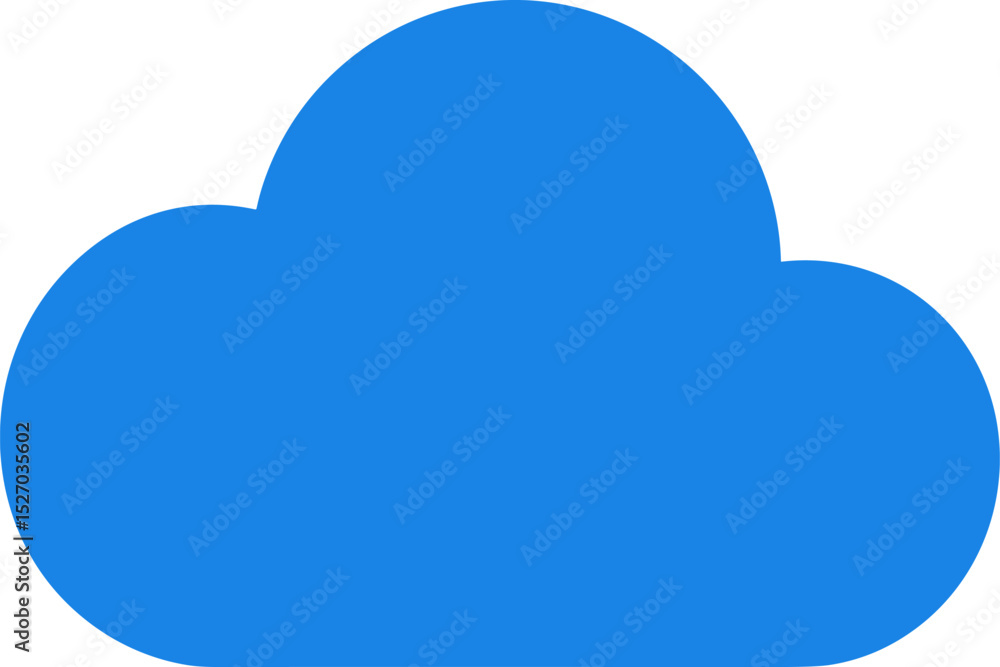 Poster blue cloud computing symbol representing data storage and online services