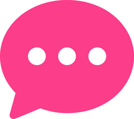 Pink speech bubble showing waiting status on white background