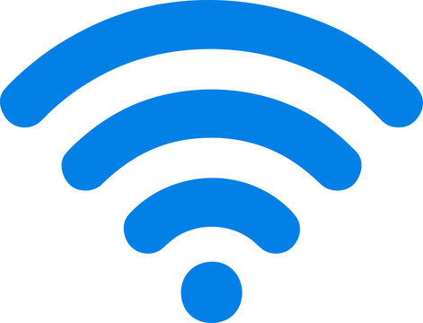 Blue wifi symbol showing wireless network and internet access