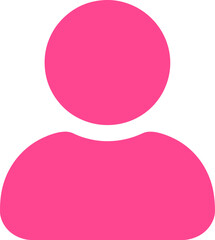 Pink stylized person icon representing user profile or account