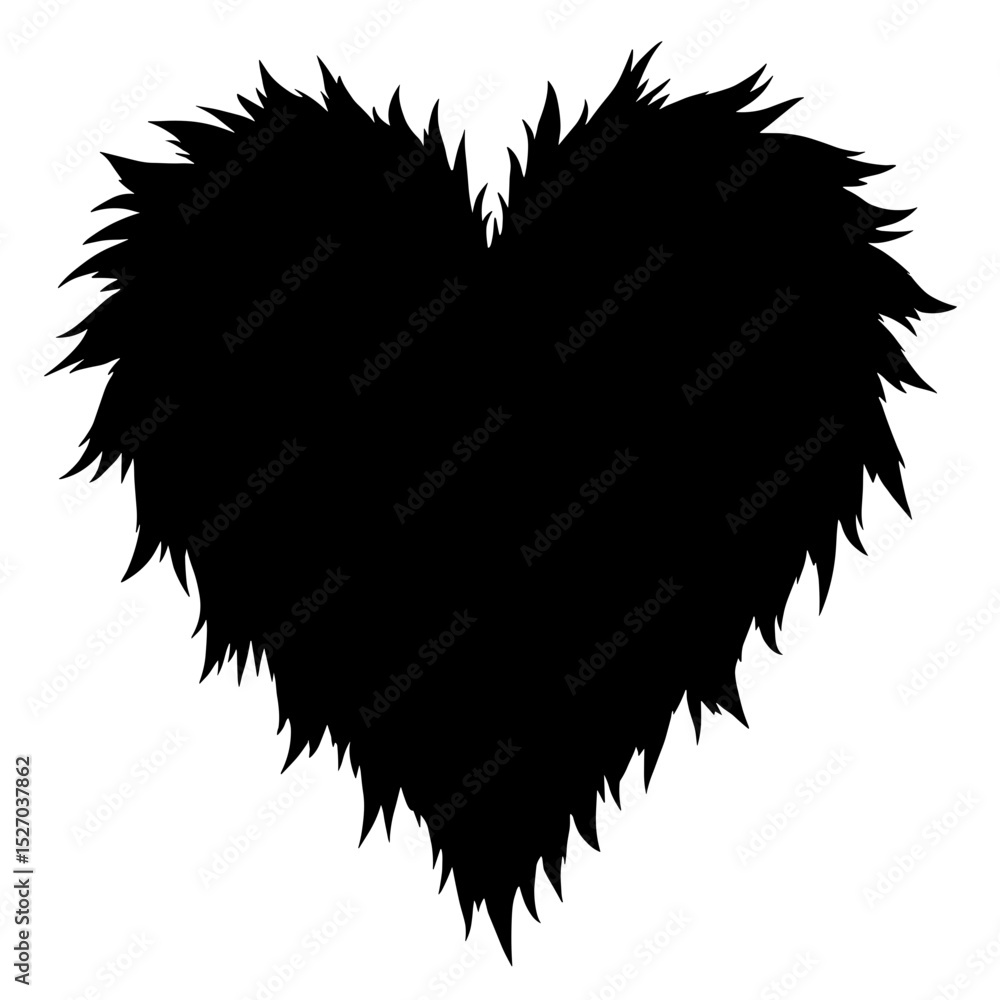 Poster a stylized black heart silhouette is set against a backdrop of an unseen context. ideal for conveyin
