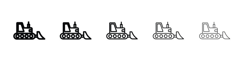 Bulldozer icon vector collection. EPS 10