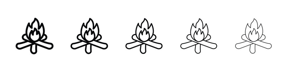 Campfire icon vector collection. EPS 10