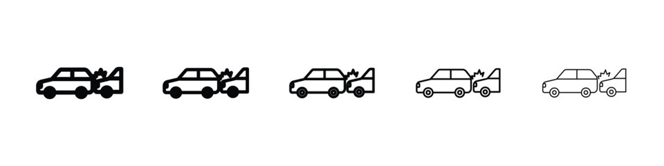 Car accident icon vector collection. EPS 10