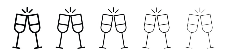 champagne glasses icon vector collection. EPS 10