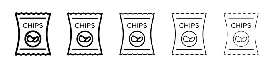 Chips bag icon vector collection. EPS 10