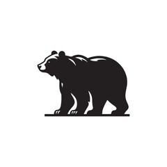 **"Powerful Grizzly Bear Vector Silhouette: Massive Wild Bear Design Featuring Strong Build, Intimidating Stance, and Natural Majesty in Clean, Minimalist Style for Crafts and Digital Art"**
