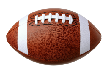 American football ball in transparent background. Generative AI.
